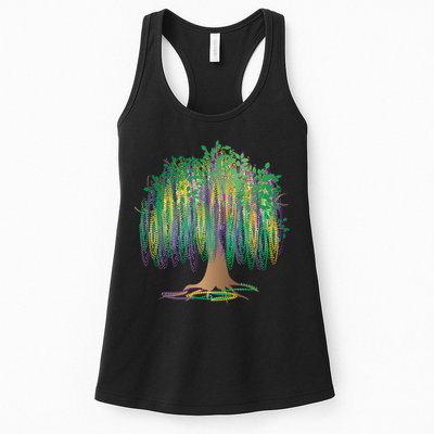 Mardi Gras Bead Tree Celebration Womens Tank Top