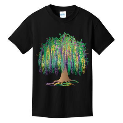 Mardi Gras Bead Tree Celebration Kids T-Shirt