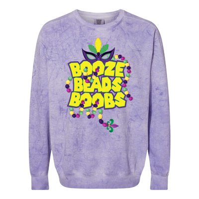 Mardi Gras Booze Beads Boobs Celebration Colorblast Crewneck Sweatshirt