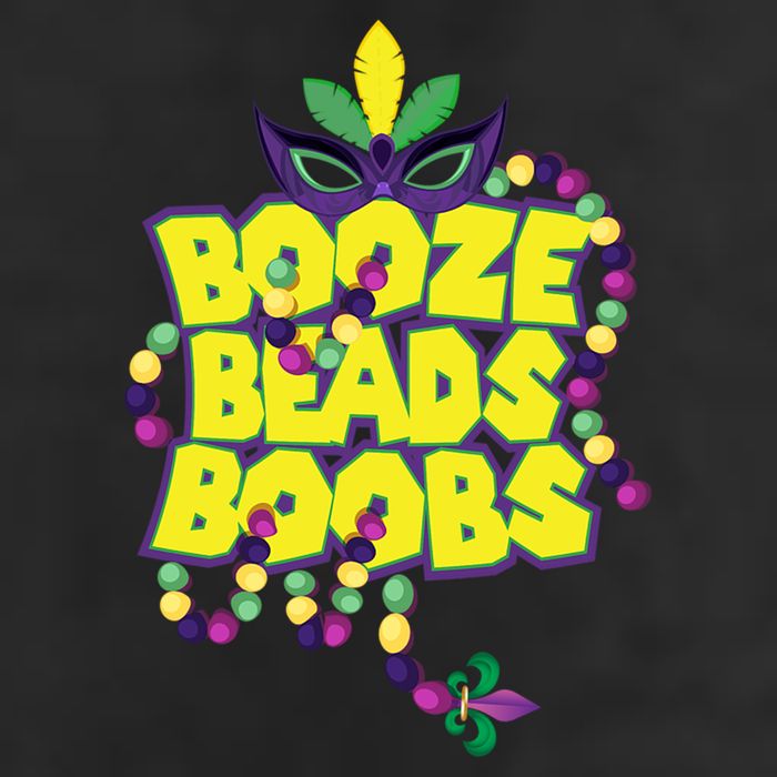 Mardi Gras Booze Beads Boobs Celebration 7 Panel Mesh Trucker Snapback Hat