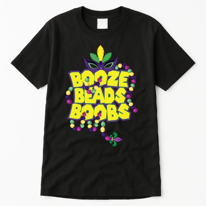 Mardi Gras Booze Beads Boobs Celebration Tall T-Shirt