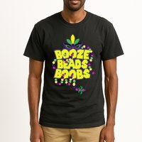Mardi Gras Booze Beads Boobs Celebration Tall T-Shirt