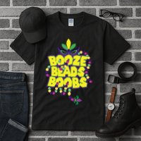 Mardi Gras Booze Beads Boobs Celebration Tall T-Shirt
