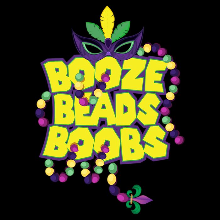 Mardi Gras Booze Beads Boobs Celebration Tall T-Shirt