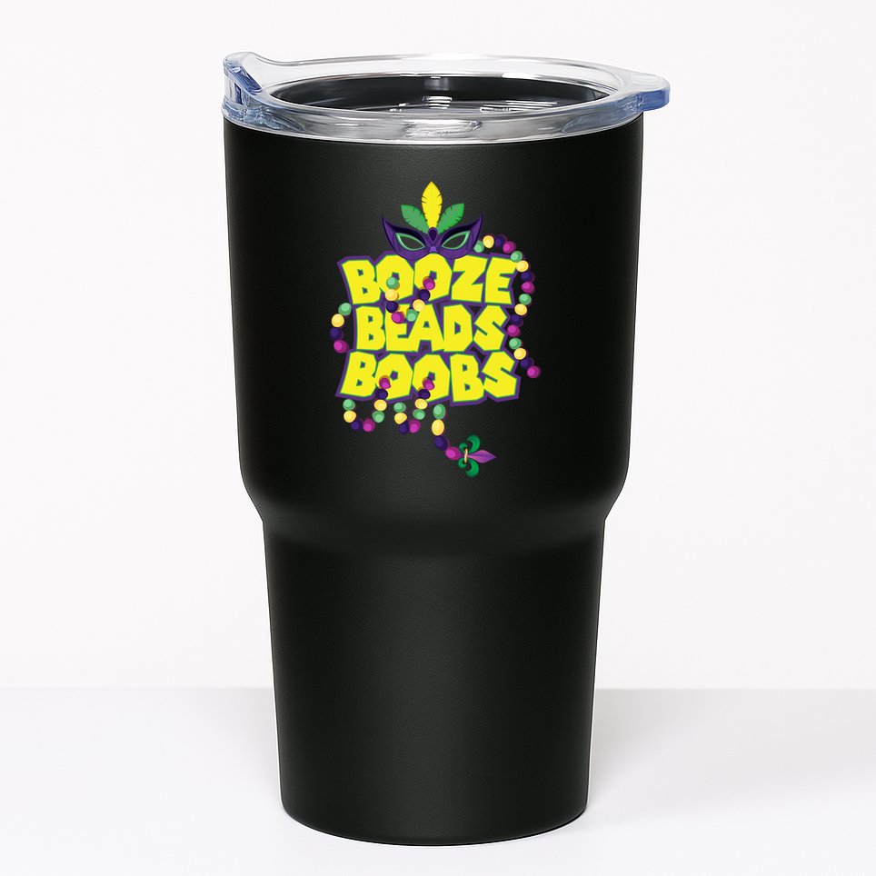 Mardi Gras Booze Beads Boobs Celebration Tumbler
