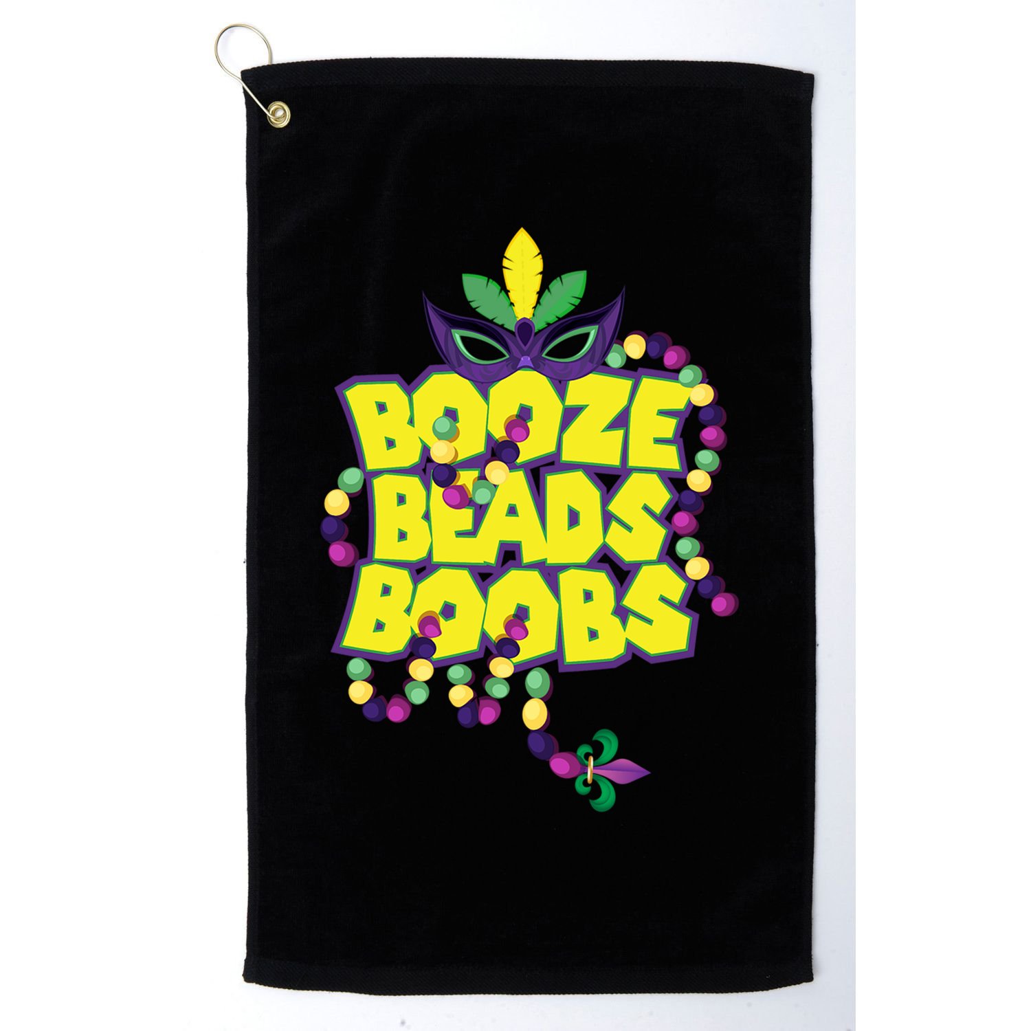 Mardi Gras Booze Beads Boobs Celebration Golf Towel
