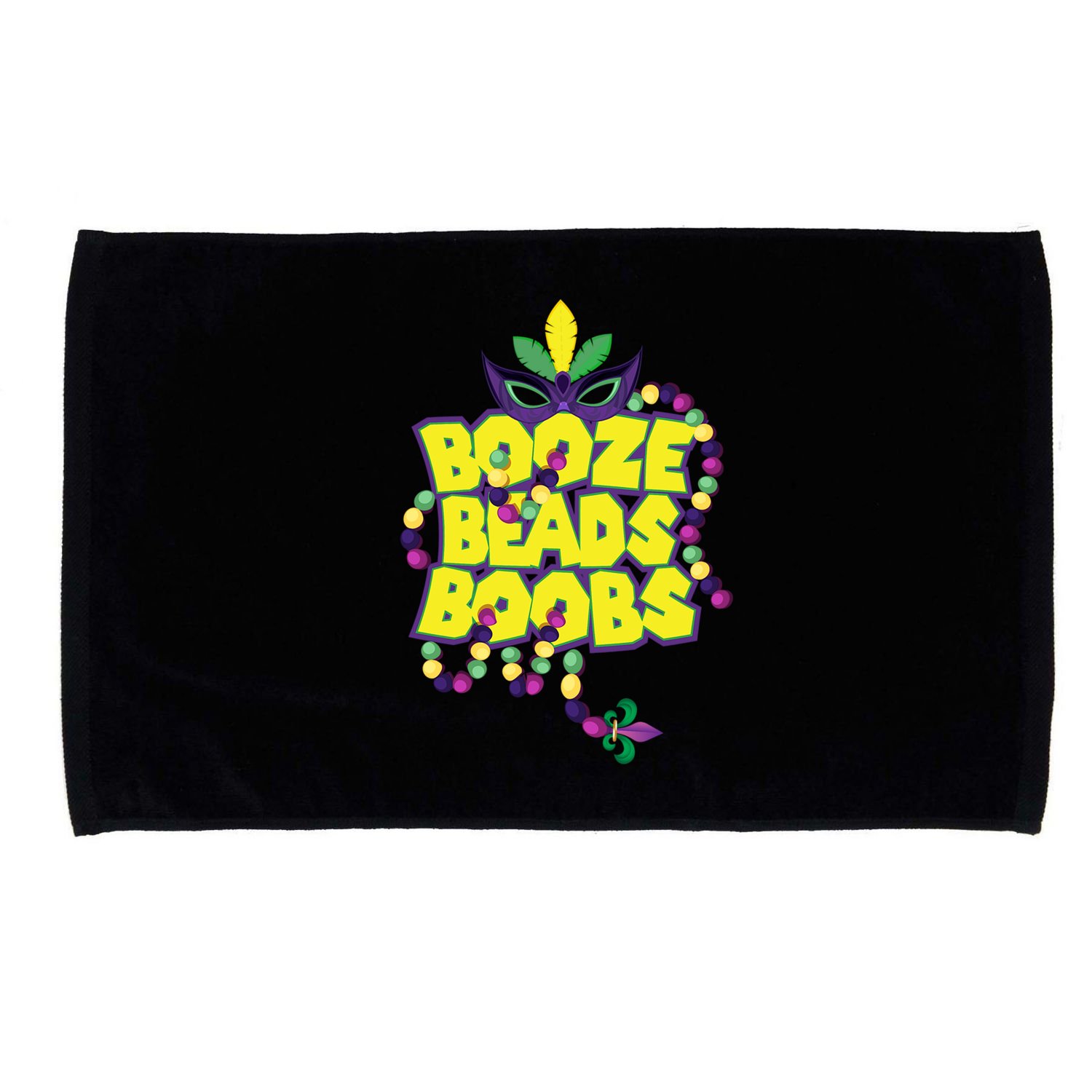 Mardi Gras Booze Beads Boobs Celebration Microfiber Hand Towel