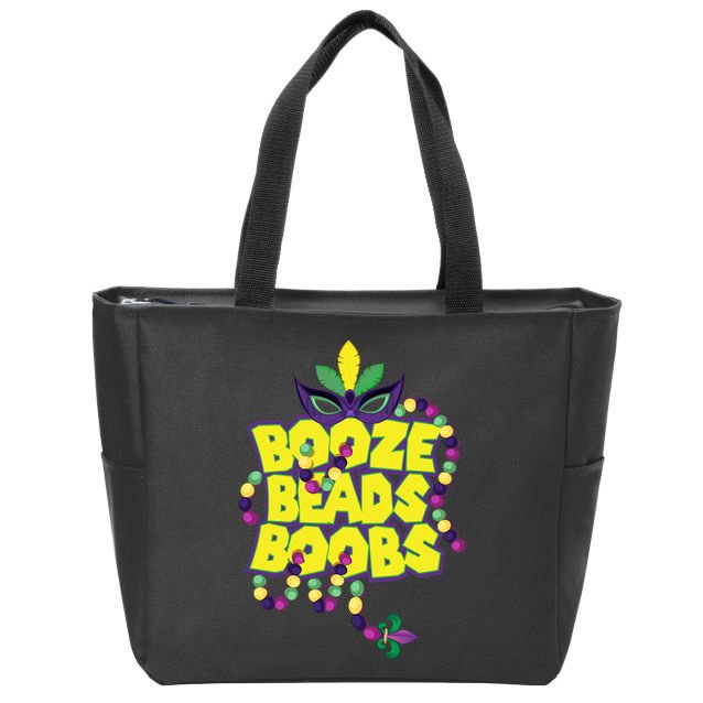 Mardi Gras Booze Beads Boobs Celebration Zip Tote Bag
