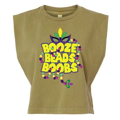 Mardi Gras Booze Beads Boobs Celebration Garment-Dyed Women's Muscle Tee