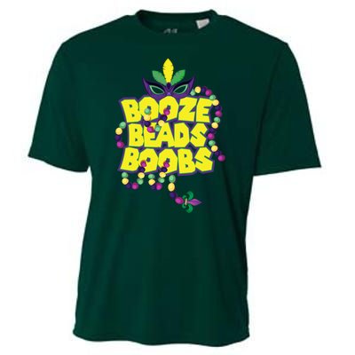 Mardi Gras Booze Beads Boobs Celebration Cooling Performance Crew T-Shirt