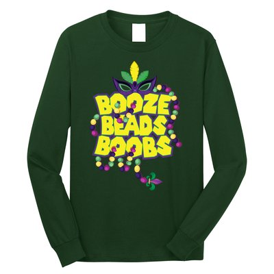 Mardi Gras Booze Beads Boobs Celebration Long Sleeve Shirt