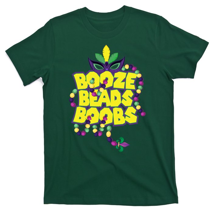 Mardi Gras Booze Beads Boobs Celebration T-Shirt