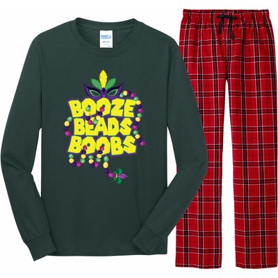 Mardi Gras Booze Beads Boobs Celebration Long Sleeve Pajama Set