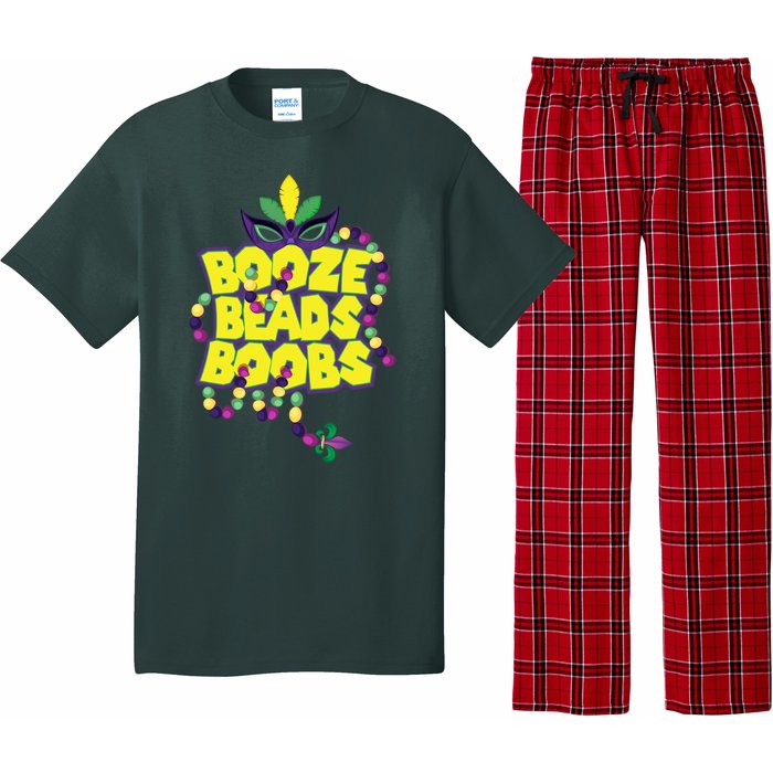 Mardi Gras Booze Beads Boobs Celebration Pajama Set