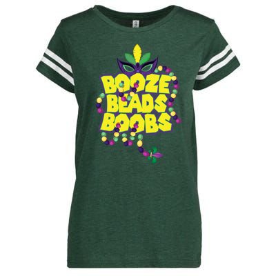 Mardi Gras Booze Beads Boobs Celebration Enza Ladies Jersey Football T-Shirt