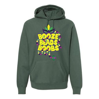 Mardi Gras Booze Beads Boobs Celebration Premium Hoodie