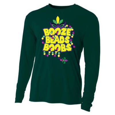 Mardi Gras Booze Beads Boobs Celebration Cooling Performance Long Sleeve Crew