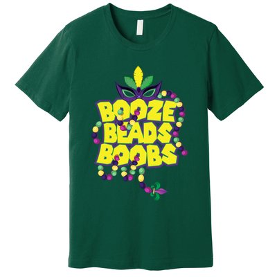 Mardi Gras Booze Beads Boobs Celebration Premium T-Shirt
