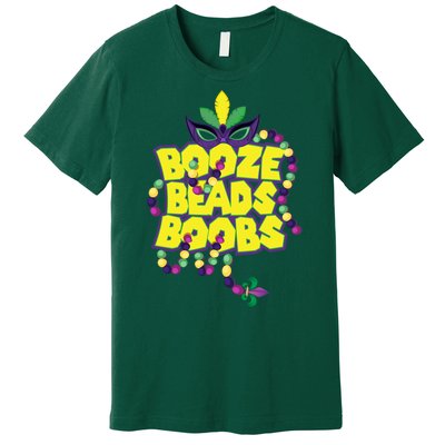 Mardi Gras Booze Beads Boobs Celebration Premium T-Shirt