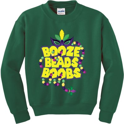 Mardi Gras Booze Beads Boobs Celebration Kids Sweatshirt