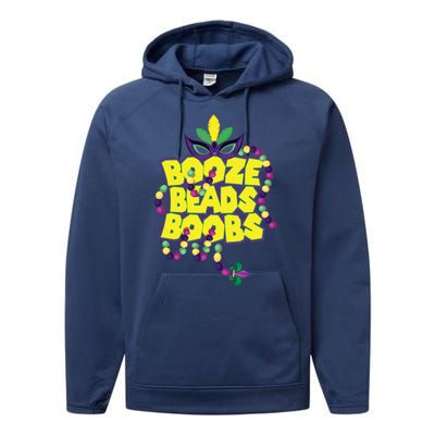 Mardi Gras Booze Beads Boobs Celebration Performance Fleece Hoodie