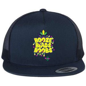 Mardi Gras Booze Beads Boobs Celebration Flat Bill Trucker Hat