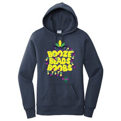 Mardi Gras Booze Beads Boobs Celebration Women's Pullover Hoodie