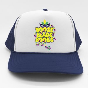 Mardi Gras Booze Beads Boobs Celebration Trucker Hat