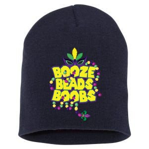 Mardi Gras Booze Beads Boobs Celebration Short Acrylic Beanie