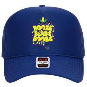 Mardi Gras Booze Beads Boobs Celebration High Crown Mesh Back Trucker Hat