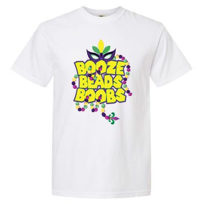 Mardi Gras Booze Beads Boobs Celebration Garment-Dyed Heavyweight T-Shirt