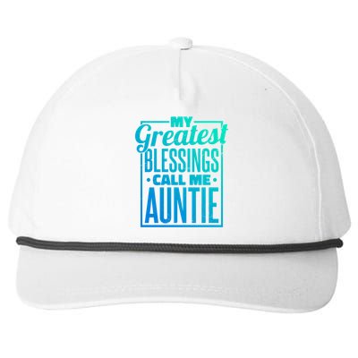 My Greatest Blessings Call Me Auntie Aunt Niece Nephew Gift Snapback Five-Panel Rope Hat