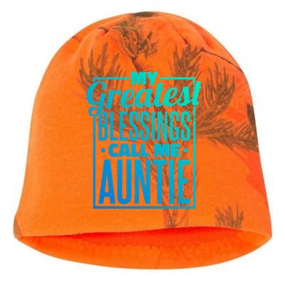 My Greatest Blessings Call Me Auntie Aunt Niece Nephew Gift Kati - Camo Knit Beanie