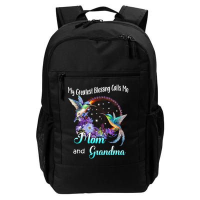 My Greatest Blessing Calls Me Mom And Grandma Hummingbird Funny Gift Backpack