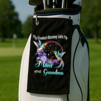 My Greatest Blessing Calls Me Mom And Grandma Hummingbird Funny Gift Golf Towel