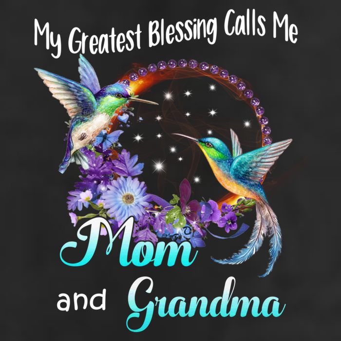 My Greatest Blessing Calls Me Mom And Grandma Hummingbird Funny Gift Golf Towel