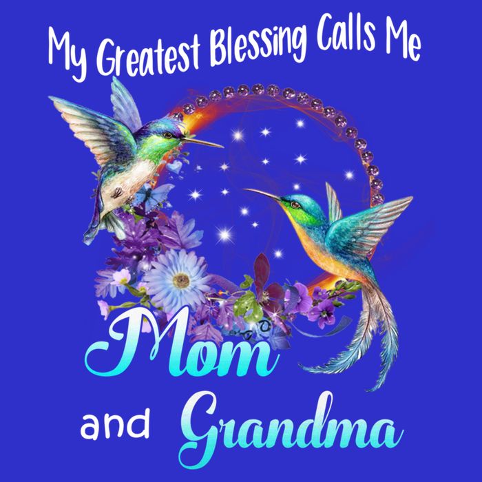 My Greatest Blessing Calls Me Mom And Grandma Hummingbird Funny Gift Apron