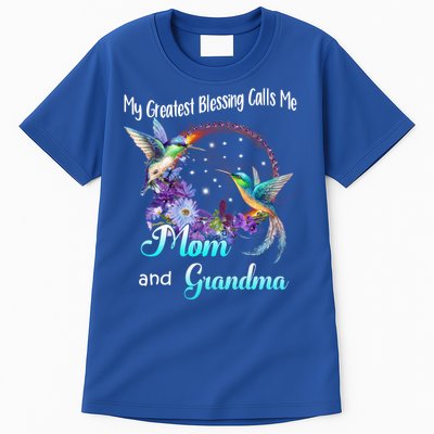 My Greatest Blessing Calls Me Mom And Grandma Hummingbird Funny Gift Tall T-Shirt