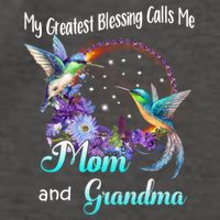My Greatest Blessing Calls Me Mom And Grandma Hummingbird Funny Gift Vector Backpack