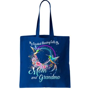 My Greatest Blessing Calls Me Mom And Grandma Hummingbirds Cute Gift Tote Bag