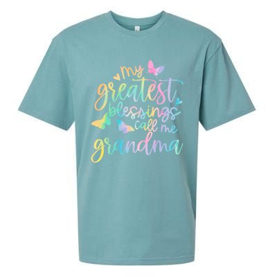 My Greatest Blessings Call Me Grandma Mothers Day Mom Life Great Gift Sueded Cloud Jersey T-Shirt