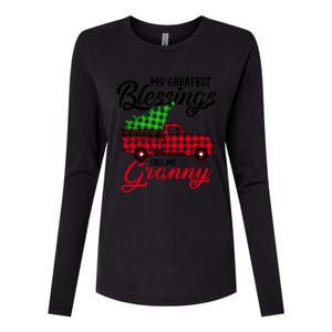 My Greatest Blessings Call Me Granny Xmas Funny Gift Christmas Funny Gift Womens Cotton Relaxed Long Sleeve T-Shirt