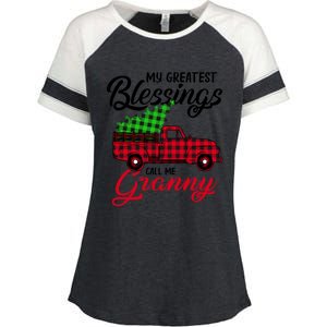 My Greatest Blessings Call Me Granny Xmas Funny Gift Christmas Funny Gift Enza Ladies Jersey Colorblock Tee