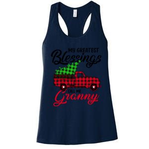 My Greatest Blessings Call Me Granny Xmas Funny Gift Christmas Funny Gift Women's Racerback Tank