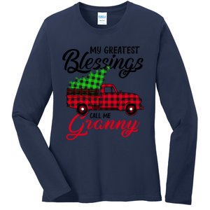 My Greatest Blessings Call Me Granny Xmas Funny Gift Christmas Funny Gift Ladies Long Sleeve Shirt