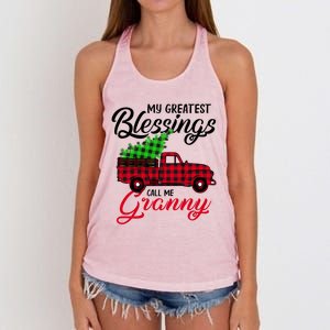 My Greatest Blessings Call Me Granny Xmas Funny Gift Christmas Funny Gift Women's Knotted Racerback Tank