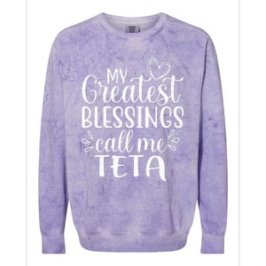 My Greatest Blessings Call Me Teta Arabic or Syrian Grandma Colorblast Crewneck Sweatshirt