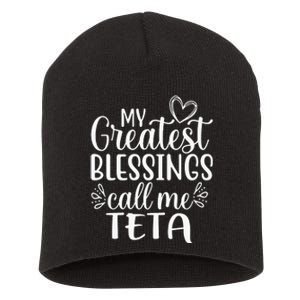 My Greatest Blessings Call Me Teta Arabic or Syrian Grandma Short Acrylic Beanie