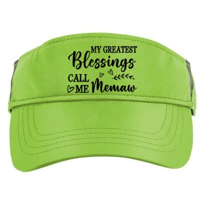 My Greatest Blessings Call Me Memaw Funny Gift Adult Drive Performance Visor