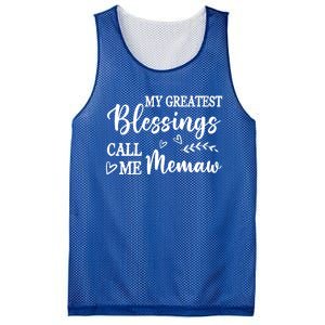 My Greatest Blessings Call Me Memaw Funny Gift Mesh Reversible Basketball Jersey Tank